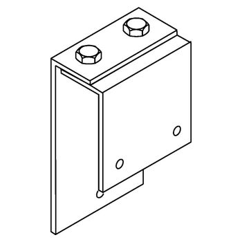 Winkelträgerplatte für Türstärke 22-37 mm - Strichzeichnung