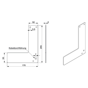 EH Exit-Controller Montageplatte L=175 mm  828.101 Beispiel