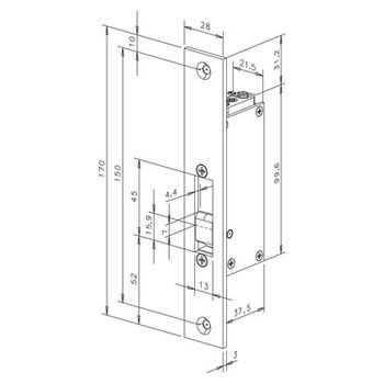 Elektro-Türöffner 112 Technische Zeichnung