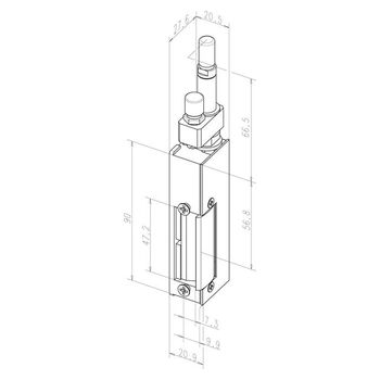 Pneumatik-Türöffner EX14P--------04 Technische Zeichnung