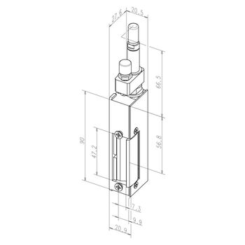 Elektro-Türöffner EX34P--------04 Technische Zeichnung