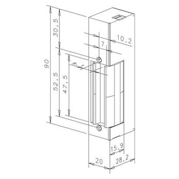 Elektro-Türöffner 9314--------D11 Technische Zeichnung