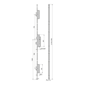 KFV PE 960E Mehrfachverriegelung mit Panikfunktion E Detail Massbild 15.163