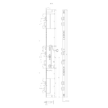 MSL mFlipLock Panik-Sicherheits-Mehrpunktverriegelung mit Kontakten und Panikfunktion E 24574PE-SV-TF, Technische Zeichnung 1