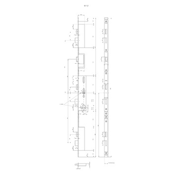 MSL mFlipLock Panik-Sicherheits-Mehrpunktverriegelung mit Kontakten, Panikfunktion E und Fluchtfalle 24574PE-SV-FF, Technische Zeichnung 1