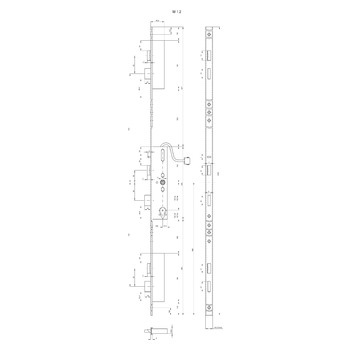 MSL mFlipLock check Panik-Sicherheits-Mehrpunktverriegelung 24476PBe, Technische Zeichnung 2