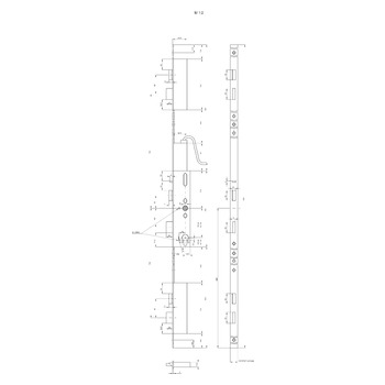 MSL mFlipLock e-drive Panik-Sicherheits-Mehrpunktverriegelung drückergesteuert 26546PBa-SV, Technische Zeichnung 1