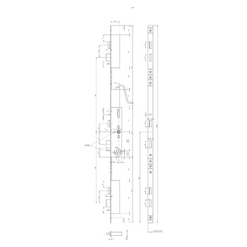 MSL mFlipLock e-access Panik-Sicherheits-Mehrpunktverriegelung drückergesteuert 26571SV (ohne Panikfunktion), Technische Zeichnung 1