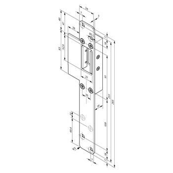 Lappenschliessblech Modell 844L4SBL verstellbar