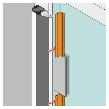 Fingerschutz Montageprofil LG1 für Glastüren