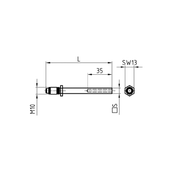 HESO Wechselvierkantstift M10 Glutz 5911