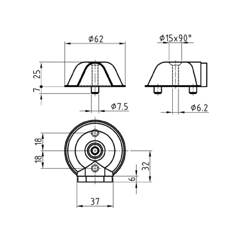 Edelstahl Türpuffer Glutz 5946