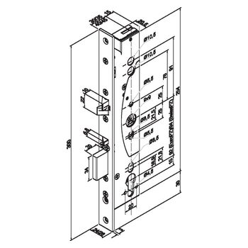 ASSA ABLOY 309X Massbild Rohrrahmen