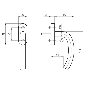 Fensterdrehgriff Glutz 5061/5616 CF Jackson