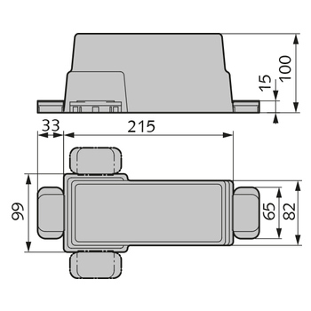 Fluchttürhaube Modell K für Drücker 02.720.0000.505 Massbild