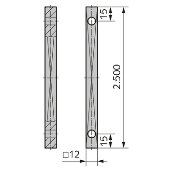 WSS Aluminium-Vierkantstange 07.156.0000 Massbild