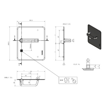 HEUSSER Schild S1.0.D2 rechts Massbild