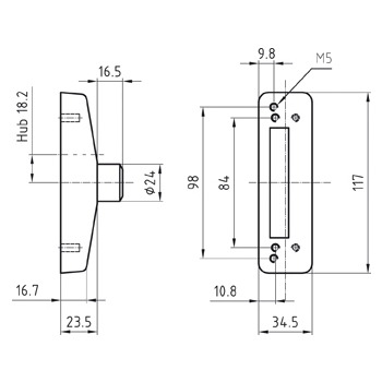 Fenster-Dornverschluss Glutz 8500 DC