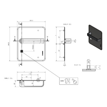 HEUSSER Schild S1.0.D4 rechts Massbild