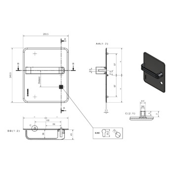 HEUSSER Schild S1.0.D4 links Massbild