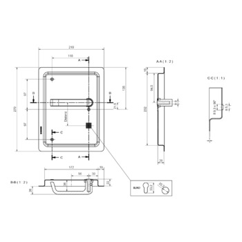 HEUSSER Muschel S6.20.D2 Massbild links zeigend