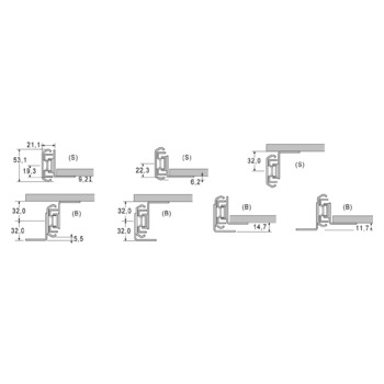 Kugel-Vollauszüge (Schwerlastschiene) ACCURIDE 5321EC Einbaumasse