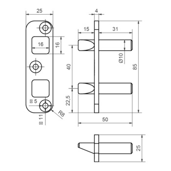 Türbandsicherung RC3 B1250.655 Massbild