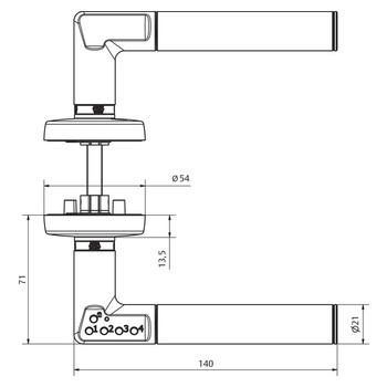 ASSA Abloy Code Handle® 492-08---11---x Massbild