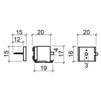 Magnetschnäpper ARELEC-COMPACT verstellbar 4808002 Massbild