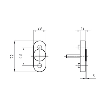 Dornschlüsselrosette mit Vorhänger Glutz 5616 DCV