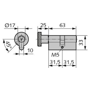 WSS Profil-Knaufzylinder - 01.913/01.914 Massbild