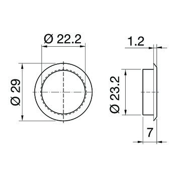 KABA Aufsteckrosette 1008A-25 Massbild