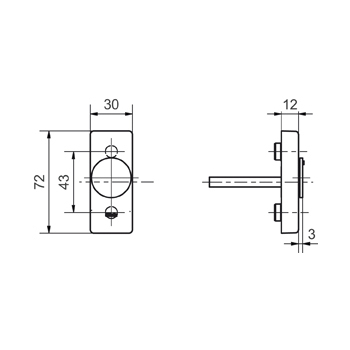 Dornschlüsselrosette mit Vorhänger Glutz 6116 DCV