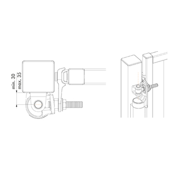 LOCINOX Hydraulischer Türschliesser Typ RHINO für Locinox 180° Türbänder Massbild 1