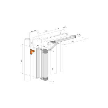 LOCINOX Kompakter, hydraulischer Türschliesser Typ LION Massbild 1