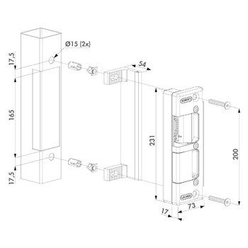 LOCINOX Elektrischer Öffner SE-E 679.360 Massbild