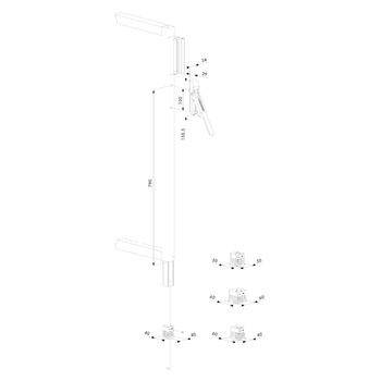 LOCINOX Bolzen-Stangenriegel  SUBY 679.553 Massbild