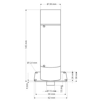 ASSA ABLOY Türriegel 1842-1 Technische Zeichnung