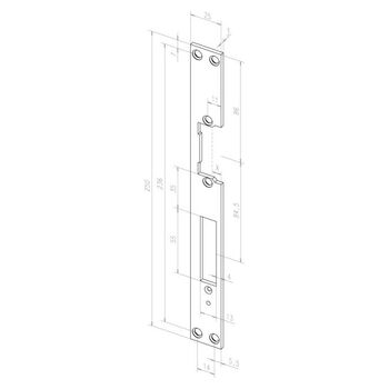 ASSA ABLOY Flachschließblech -------00235-01 Technische Zeichnung