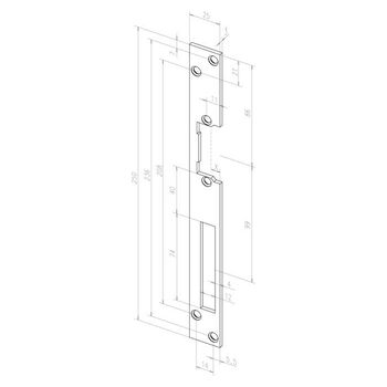 ASSA ABLOY Flachschließblech -------01001-01 Technische Zeichnung