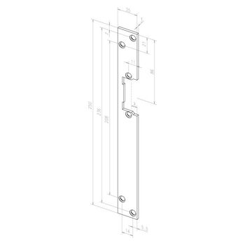 ASSA ABLOY Flachschließblech -------01101-01 Technische Zeichnung