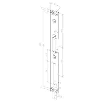 ASSA ABLOY Flachschließblech -------02835-04 Technische Zeichnung