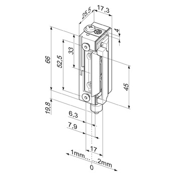 assa abloy Pneumatik-Türöffner EX118P1------01 Massbild