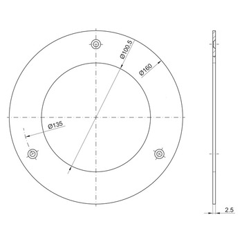 assa abloy 6649.160 SAFOS-Putzrosette 160 mm Massbild