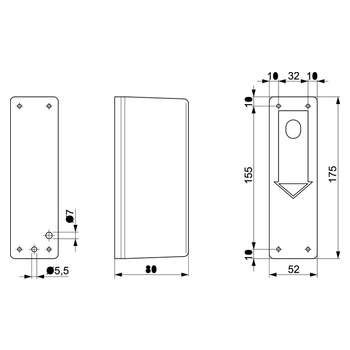 ASSA ABLOY EH-Exit-Controller Bild 828.001 Massbild