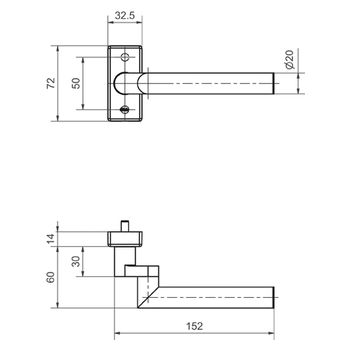 Türdrücker Glutz 50053 Memphis, inkl. Rosette mit Federunterstützung