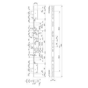 ASSA ABLOY Mehrfachverriegelung 10045012_19351_6.jpg Massbild zeigt Flachstulp