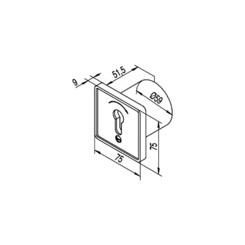 HELM Schlüsseltaster  einseitig (Impuls) 037500000114 Massbild 001110010151