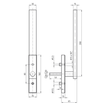 Drehgriff PSK & HST mit Rasterung Glutz 6016-280/6143K Durban