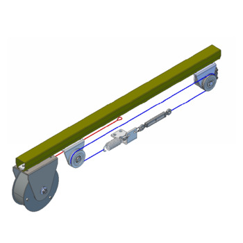 Schiebetür-Antrieb DICTAMAT 100 Perspektive (Abbildung mit Drahtseil) Bild